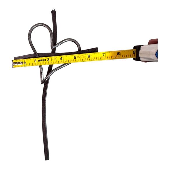 Heart Shaped Metal Wavy Cross Wall Decor 11" Bronze Art Religious Decor - Picture 5 of 5